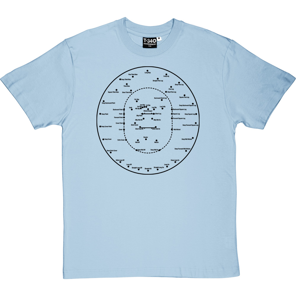 cricket fielding positions t shirt